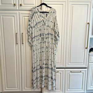 Long pool coverup or dress with tie waist